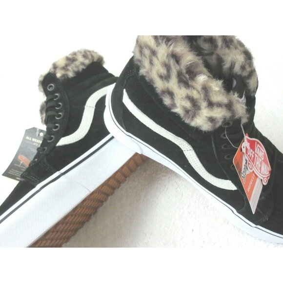Vans Women's Sk8-Hi Platform MTE All Weather Suede Boots Black Leopard Size 5.5 - Picture 5 of 7